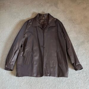 St John's Bay Men's Brown Leather Jacket